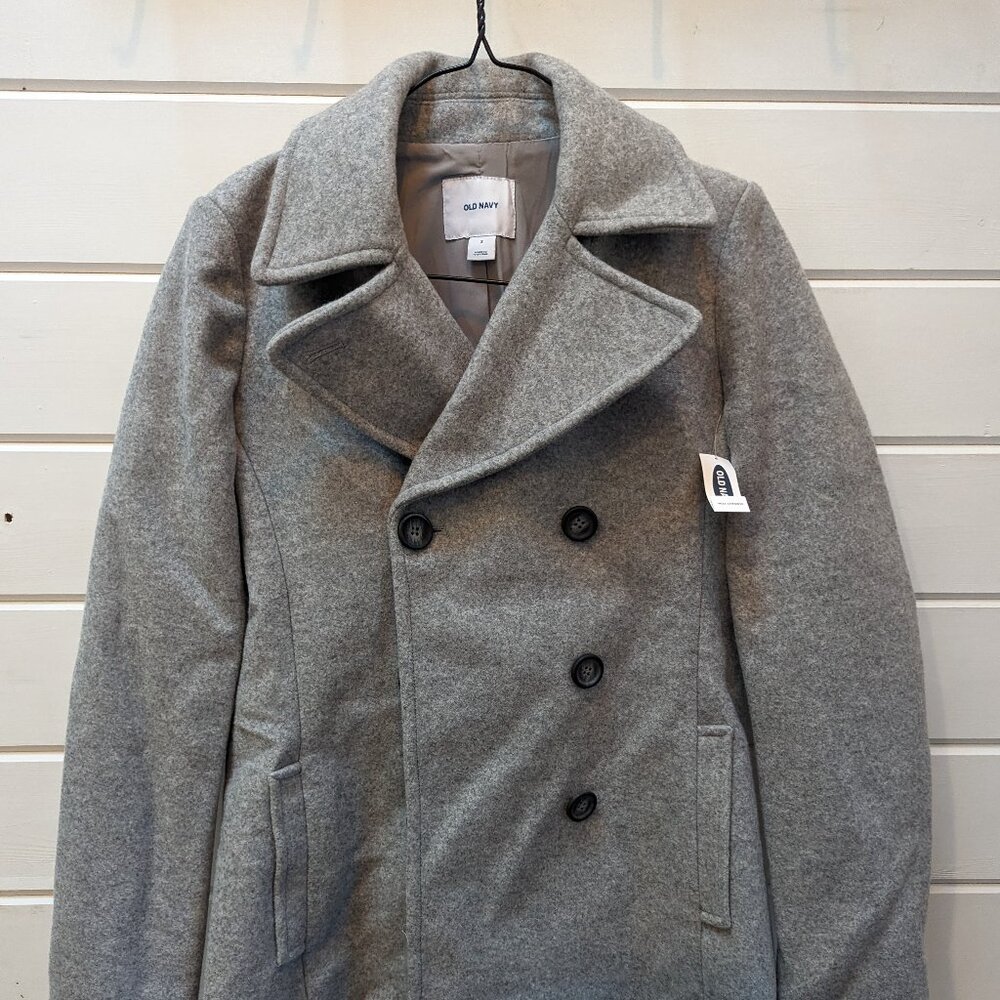 Grey Pea Coat Jacket
